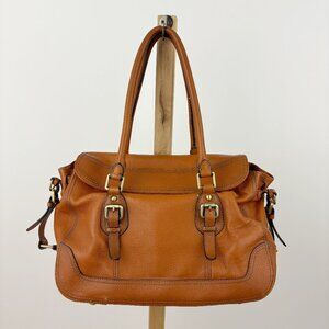 Concealed Carrie Brown Leather Satchel Bag Removeable Hook & Loop Holster